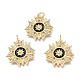 Латунные микропаве прозрачные подвески с фианитом ZIRC-Q023-10G-2