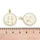 Латунные микропаве прозрачные подвески с фианитом KK-L213-010G-03-3