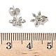 Серьги-гвоздики из латуни с микро-паве и прозрачным фианитом EJEW-F383-07P-3