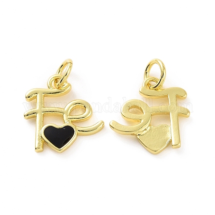 Подвески из латуни с покрытием из эмали KK-C008-18G-01-1