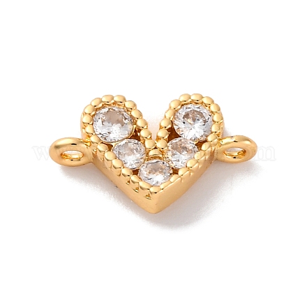 Подвески-сердечки с микропаве из латуни и кубическим цирконием KK-F894-03G-01-1