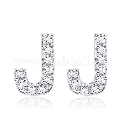 Латунь кубического циркония серьги стержня EJEW-BB35118-J-1