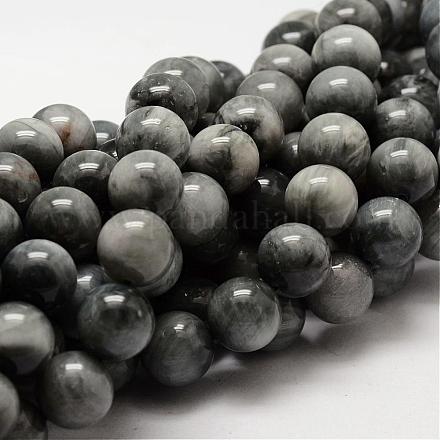 Глаза круглые бусины пряди натурального ястреба G-O143-01-12mm-1