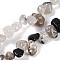 Natural Tourmalinated Quartz Nuggets Beads Strands, 7.5~11.5x9~13x4~6.5mm, Hole: 0.8~1mm, about 62~68pcs/strand, 14.96~15.55''(38~39.5cm)