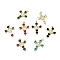 Rack Plating Brass Pendants, with Glass Cubic Zirconia, Religion Heart Cross with Virgin Mary Charm, Cadmium Free & Lead Free, Long-Lasting Plated, Real 18K Gold Plated, Mixed Color, 35x26x5mm, Hole: 5x3mm