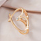 Exaggerated French Alloy Double Rings for Women, Heart, Light Gold