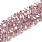 Electroplate Transparent Glass Beads Strands, Triangle, AB Color Plated, Faceted, Pale Violet Red, 3~3.5x4~4.5x4~4.5mm, Hole: 0.8mm, about 121~131pcs/strand, 14.37~15.35 inch(36.5~39cm)