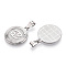 Brass Pendants, Cadmium Free & Nickel Free & Lead Free, Twelve Constellations, Flat Round, Platinum, 24x20.5x2mm, Hole: 3.5x7mm