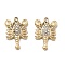 304 Stainless Steel Rhinestone Pendants, Ion Plating(IP), Scorpion, Real 18K Gold Plated, 18x11.5x3mm, Hole: 1.5mm