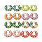 Ion Plating(IP) Enamel Round Hoop Earrings, Real 14K Gold Plated 304 Stainless Steel Jewelry for Women, Mixed Color, 18x21x6mm, Pin: 1mm