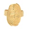 Ion Plating(IP) 304 Stainless Steel Vortex Open Cuff Ring for Women, Real 18K Gold Plated, Inner Diameter: 18mm