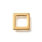 304 Stainless Steel Charms, Laser Cut, Real 18K Gold Plated, Square, 8x8x1mm, Hole: 5.5x5.5mm