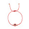 Bohemian Style Resin Evil Eye Bead Braided Bracelets, Adjustable Nylon Cord Braided Bracelets for Women, Red, Inner Diameter: 11 inch(28cm)