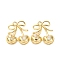 Brass Micro Pave Cubic Zirconia Pendants, Cherry Charms, Rack Plating, Long-Lasting Plated, Cadmium Free & Lead Free, Clear, 17.5x17x6mm, Hole: 1.2mm