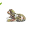 Resin Dog Display Decoration, with Natural Unakite Chips inside Statues for Home Office Decorations, 48x30mm