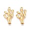 304 Stainless Steel Cactus Pendants, Ion Plating(IP), Real 18K Gold Plated, 24.5x8x2mm, Hole: 1.4mm