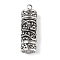 Openable 316 Surgical Stainless Steel Urn Ashes Pendants, with Jump Ring, Column Charm, Antique Silver, Snake, 46x15x13.5mm, Hole: 6.5mm