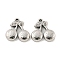 Non-Tarnish 304 Stainless Steel Pendants, Cherry Charm, Stainless Steel Color, 17.5x17.5x3.5mm, Hole: 1.8mm