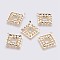 Brass Pendants, Long-Lasting Plated, Rhombus, Nickel Free, Real 18K Gold Plated, 35x32x3mm, Hole: 1.8mm