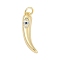 Brass Micro Pave Clear Cubic Zirconia Pendants, Corner with Eye Pattern Charms, Cadmium Free & Lead Free, Long-Lasting Plated, Rack Plating, with Jump Ring, Real 18K Gold Plated, 20x4.5x4mm, Hole: 3mm