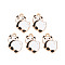 Alloy Enamel Pendants, Cadmium Free & Lead Free, Light Gold, Panda, White, 21.5x14.5x1.5mm, Hole: 1.6mm