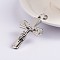 Tarnish Resistant Easter Theme Crucifix Cross 304 Stainless Steel Pendants, Stainless Steel Color, 49x33x5mm, Hole: 12x6mm