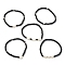 5Pcs 5 Style Synthetic Black Stone & Pearl & Shell Star Beaded Stretch Bracelets Set, Inner Diameter: 1-3/4~1-3/4 inch(4.3~4.5cm), 1Pcs/style