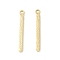 Ion Plating(IP) 304 Stainless Steel Pendants, Rectangle, Real 24K Gold Plated, 25x3x2mm, Hole: 1mm