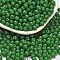 Opaque Colours Glass Seed Beads, Round, Green, 4.5x3.5mm, Hole: 1mm, about 4500pcs/pound