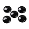 Natural Dyed & Heated Black Agate Cabochons, Flat Round, 27~28x6~8mm