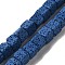 Dyed & Natural Lava Rock Beads Strands, Cube, Blue, 8~9x8~9x8~9mm, Hole: 1mm, about 43pcs/strand, 15.74 inch