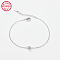 Anti-Tarnish Rhodium Plated 925 Sterling Silver Letter Cubic Zirconia Link Bracelets, Cable Chains Bracelets for Women, Letter E, 6-1/4 inch(16cm)
