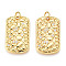 Brass Micro Pave Cubic Zirconia Pendants, Cadmium Free & Lead Free, Rectangle Charms, with Jump Ring, Real 18K Gold Plated, 23x14x2.5mm, Hole: 3mm