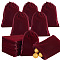 30Pcs Rectangle Velvet Pouches, Candy Gift Bags Christmas Party Wedding Favors Bags, Dark Red, 15x12cm