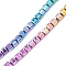 Electroplated Synthetic Non-magnetic Hematite Beads Strands, Faceted, Table Cut Cube Beads, Mixed Color, 3x3x3mm, Hole: 0.5mm, about 140~141pcs/strand, 16.06''(40.8cm)