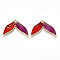 Alloy Enamel Pendants, Golden, Fishtail Charm, FireBrick, 18x26x2.5mm, Hole: 1.4mm