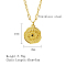 304 Stainless Steel Pendant Necklaces, Eye, Real 18K Gold Plated, 17.72 inch(45cm)
