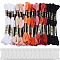 GORGECRAFT 36 Skeins Embroidery Thread Kit 288m Polyester Embroidery Floss 6-Ply Cross Stitch Threads Segment Dyed Gradient Color with 14Pcs Plastic Thread Winding Boards for DIY Art Craft