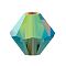 Preciosa® Crystal Beads, Czech Crystal, Bicone(451 69 302 Rondelle), 50230 20000 Olivine AB 2x, 6mm, Hole: 1mm