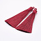 Nylon Tassels Big Pendant Decorations, Red, 83~92x9~10mm, Hole: 1.5~4mm
