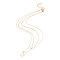 304 Stainless Steel Necklaces, Double Layer Necklaces with Pearl Bead & Cross Pendant, for Women, Golden, 39.9cm
