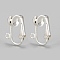 Iron Clip-on Earring Findings, for non-pierced ears, Silver Color Plated, about 13.5mm wide, 15.5mm long, 7mm thick, hole: about 1.2mm