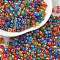 Glass Seed Beads, Trans. Colours Lustered, Round, Mixed Color, 3mm, Hole: 1mm, about 10000pcs/pound