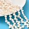 Natural Cultured Freshwater Pearl Beads Strands, Two Sides Polished, Grade 4A, Top Drilled, Floral White, 6~7mm, Hole: 0.7mm, about 60~76pcs/strand, 13.94''~14.96''(35.4~38cm)