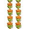 Handmade Lampwork Beads Strands, Tulip, Dark Orange, 21.5~22.5x18~18.5x7mm, Hole: 1.5mm, about 20pcs/strand, 16.14''(41cm)