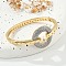 Brass Micro Pave Clear Cubic Zirconia Hinged Bangles for Women, Flat Round, Cadmium Free & Lead Free, Rack Plating, Long-Lasting Plated, Real 18K Gold Plated, Inner Diameter: 2x2-3/8 inch(5x6cm)