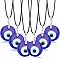 DIY Evil Eyes Pendant Necklaces Making Kits, Including Leather Cord Necklace Making, Glass Pendants, Brass Ice Pick Pinch Bails, Blue, Necklaces: 18~18.5 inch(45.72~47cm), 6pcs/set