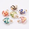 Handmade Lampwork Perfume Bottle Pendants, Essential Oil Bottle, with Gold Sand, Heart, Mixed Color, 30~32mm, Hole: 5.5mm, Bottle Capacity: 0.5~1ml(0.017~0.03 fl. oz)