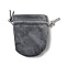 Velvet Storage Bags, Drawstring Pouches Packaging Bag, Oval, Gray, 8.5~9x6.5~7cm