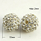 Resin Rhinestone Beads, Grade A, Round, Crystal, 10mm, Hole: 2mm
